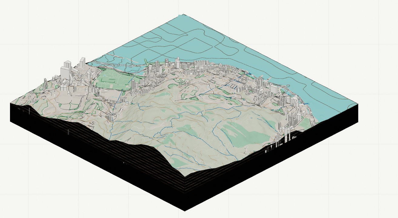 Generated 3D terrain and site context model